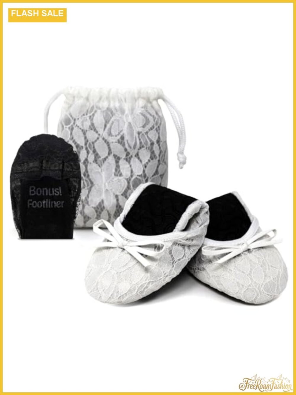 Lace Foldable Ballet Flats for Women, Comfortable Wedding Shoes